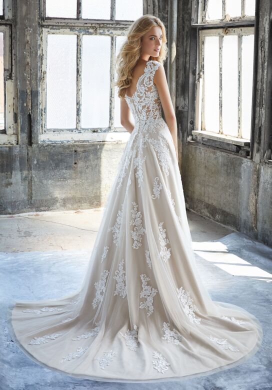 Mori Lee 8206 Kennedy V-Neck A-line Wedding Gown