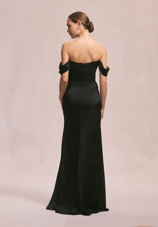 Mori Lee 31247 Removable Sleeve Satin Bridesmaid Dress