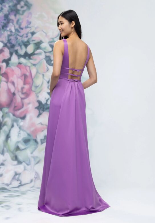 Mori Lee 3030013 Panel Train Column Silhouette Satin Bridesmaid Dress