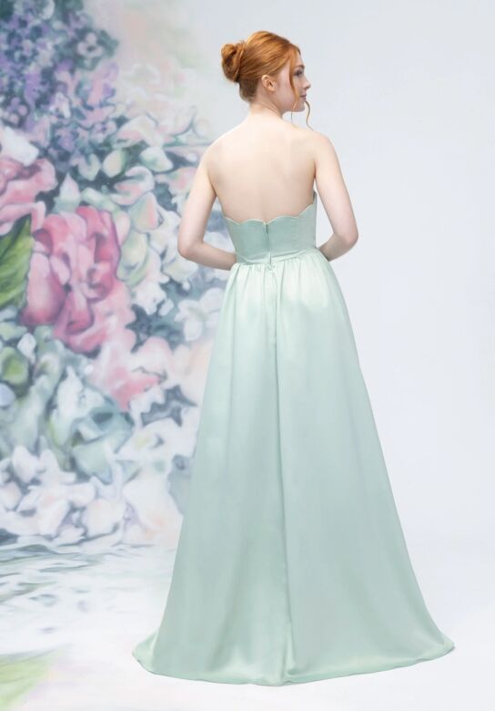 Mori Lee 3030019 Scalloped Neckline Satin A-line Bridesmaid Dress