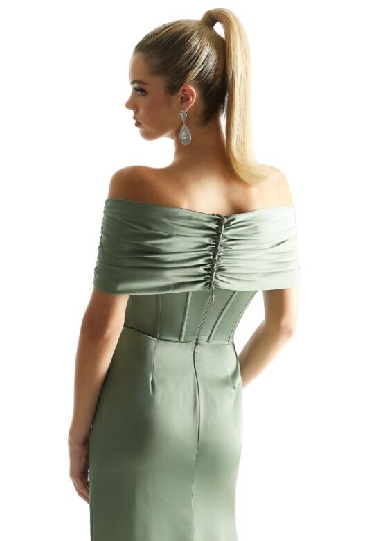 Mori Lee 21860 Off The Shoulder Luxe Satin Bridesmaid Dress