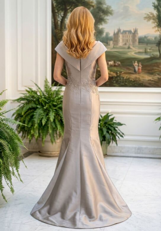 Mori Lee 2070053 Portrait Neck Side Draped Mermaid Dress