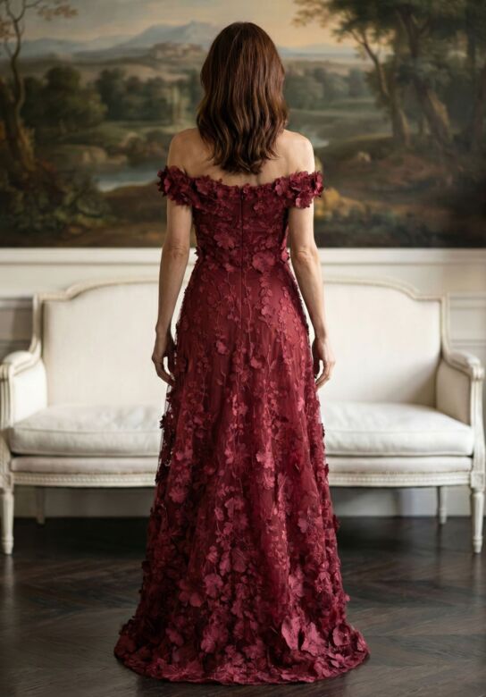 Mori Lee 2070062 A-Line Off The Shoulder Applique Dress