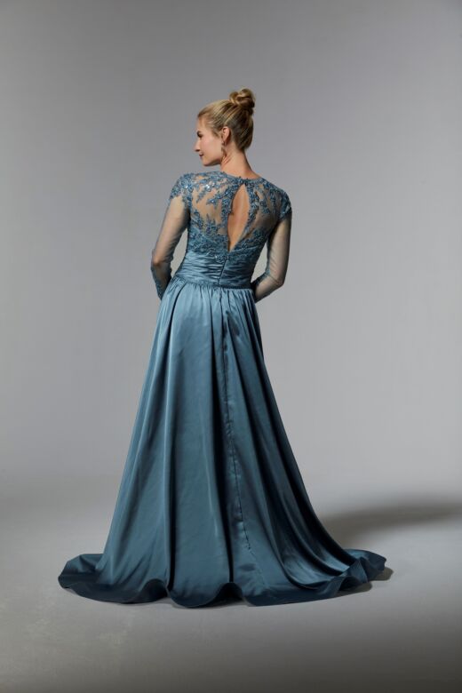 Mori Lee MGNY 72937 Illusion Neck Keyhole Back Dress