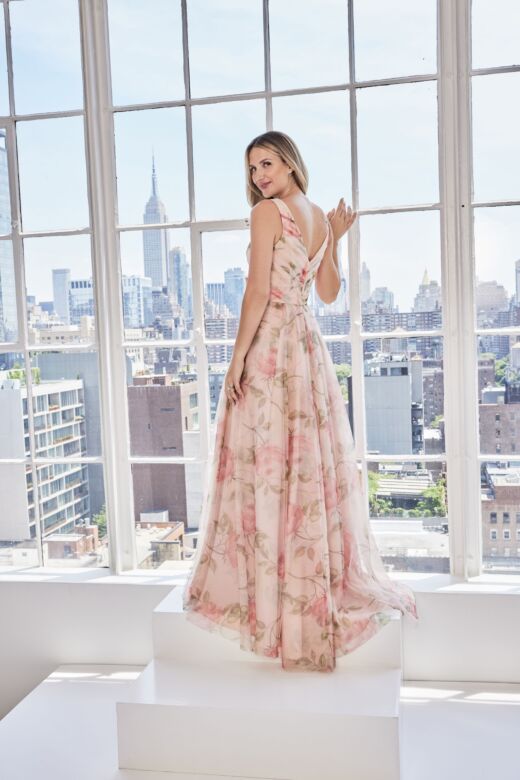 Mori Lee 73122 Sleeveless Floral Printed A-Line Dress