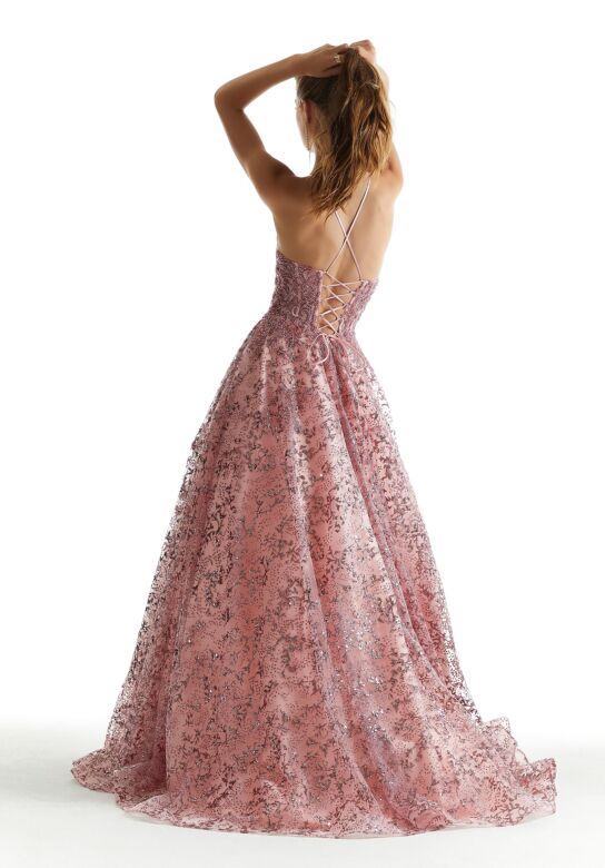 Mori Lee 48017 Lace-Up Back Sparkly Dress