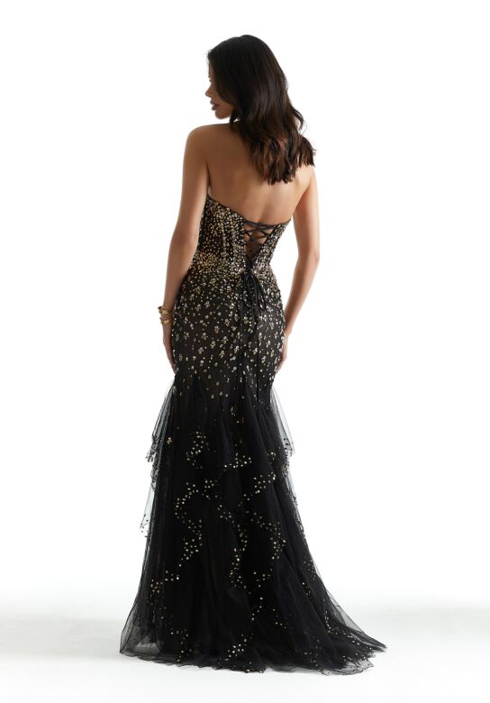 Mori Lee 48027 Flounce Skirt Strapless Corset Dress