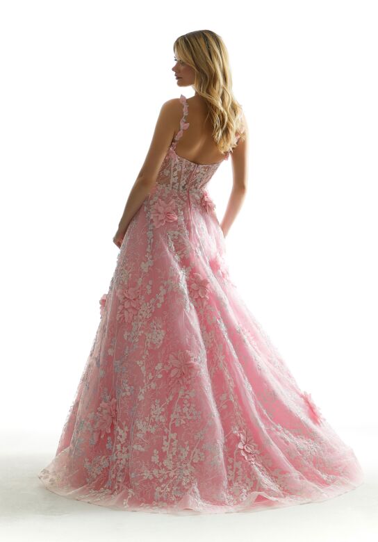 Mori Lee 49072 Floral Glitter Sheer Corset Dress
