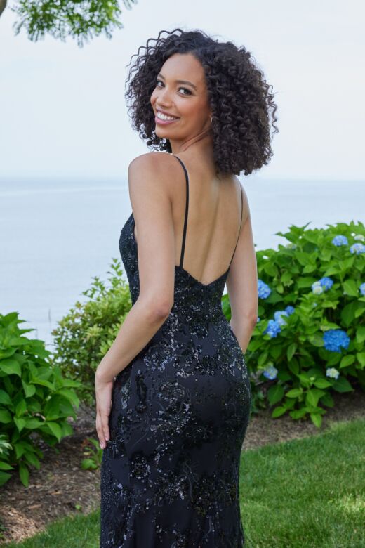 Mori Lee 49141 Scalloped Lace Sequin Lace Dress