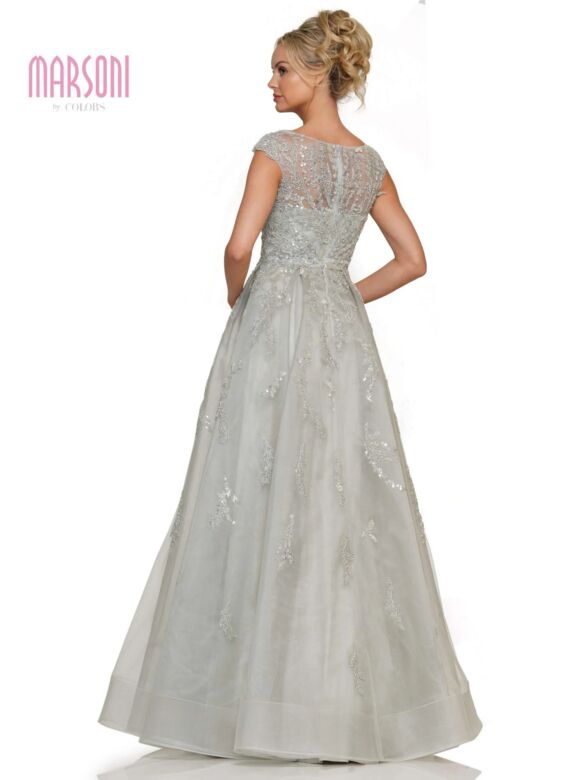 Marsoni MV1277 Pleated Skirt V-Neck Dress