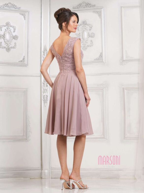 Marsoni M238S A-Line Bateau Neck Knee Length Dress
