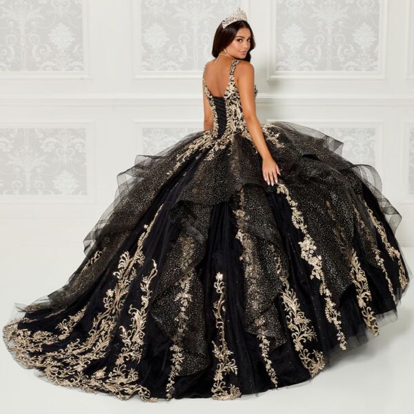 Princesa PR30117 Flounce Skirt Detachable Cape Quinceanera Gown