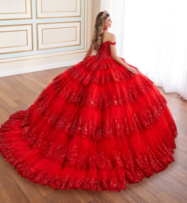 Princesa by Ariana Vara PR30181 Ruffle Skirt Corset Top Quince Gown