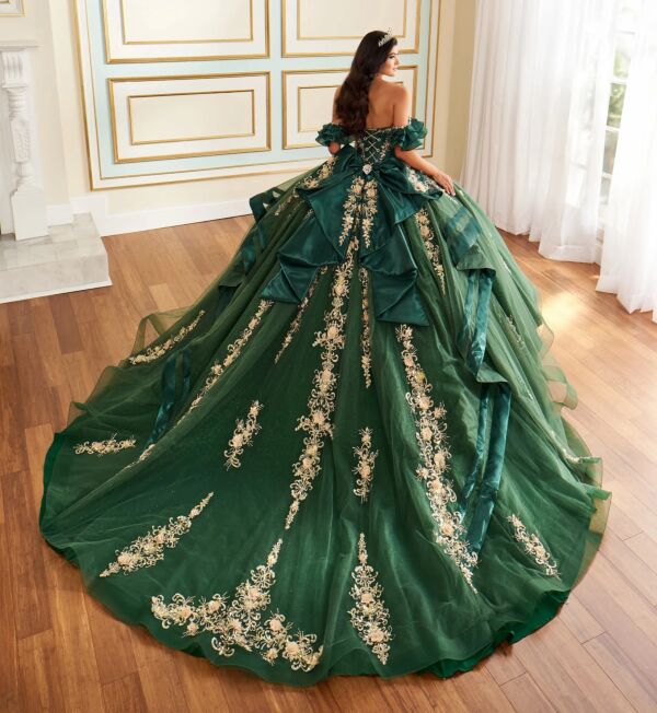 Princesa by Ariana Vara PR30197 Sheer Side Ruffle Sleeve Sweet 16 Gown