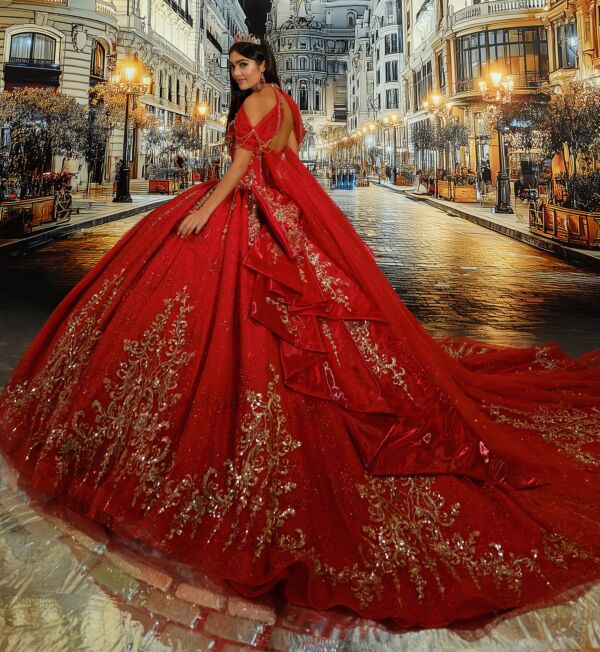 Princesa by Ariana Vara PR30222 Halter Topper Back Bow Quince Dress