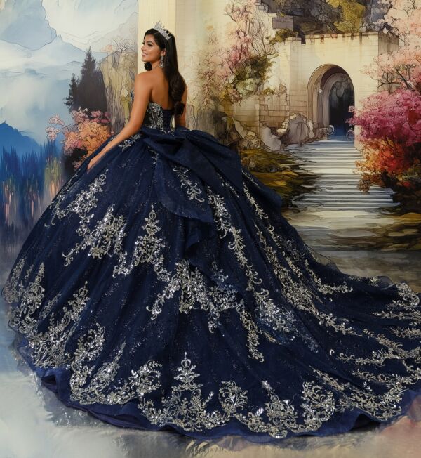 Princesa by Ariana Vara PR30223 Jeweled Basque Waist Quince Gown