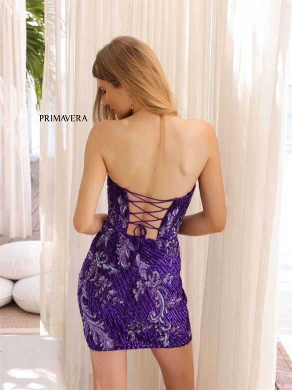 Primavera Couture 4208 Sweetheart Neckline Lace-Up Dress