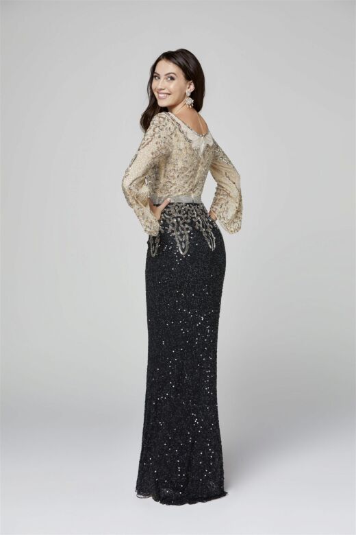 Primavera Couture 3378 Bell Sleeve Embellished Dress