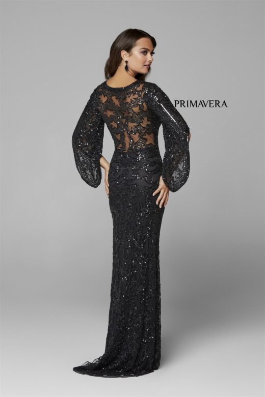 Primavera Couture 9713 Cutaway Sleeve Scoop Neck Dress