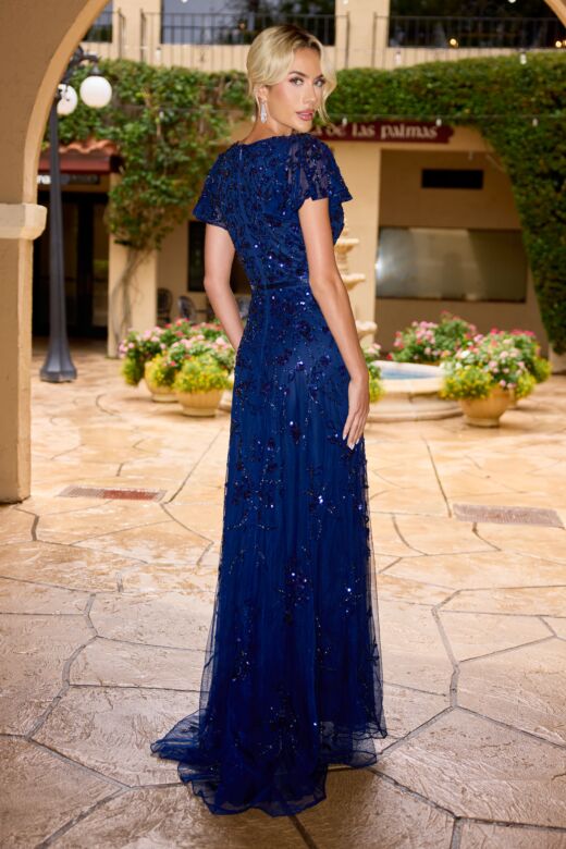 Primavera Couture 13185 V-Neck Beaded A-Line Dress