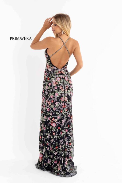 Primavera Couture 3073 High Slit Cross Back Dress