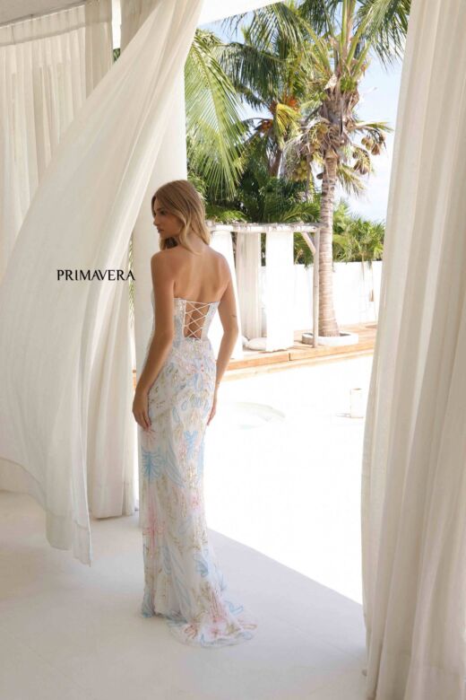 Primavera Couture 4331 Strapless Beaded Scoop Neck Dress