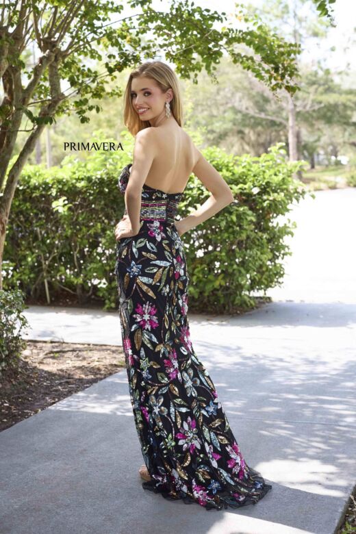 Primavera Couture 4372 Notched Neck Beaded Strapless Dress