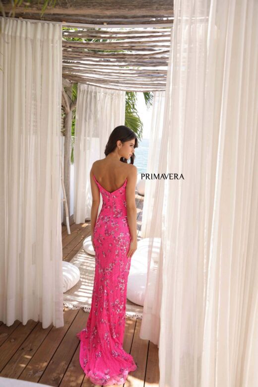 Primavera Couture 4374 Beaded Strapless V-Neck Dress