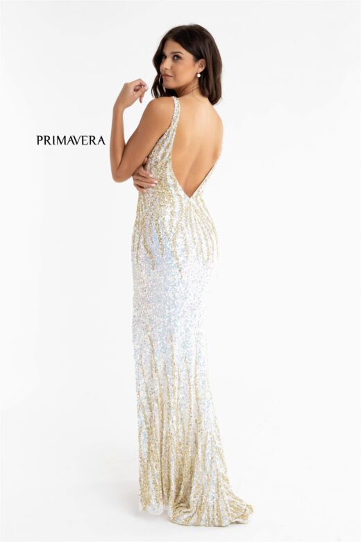 Primavera Couture 3751 Sleeveless Beaded High Slit Dress