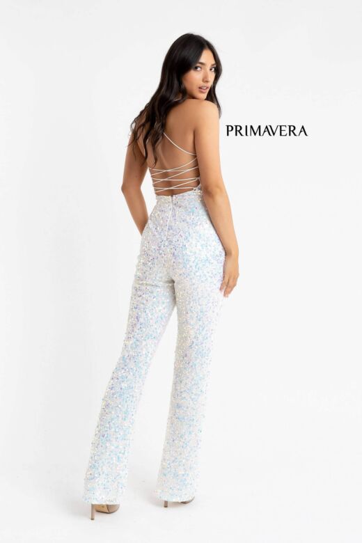 Primavera Couture 3774 Spaghetti Strap Scoop Neck Jumpsuit