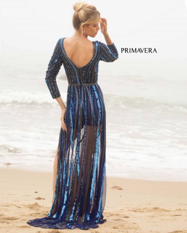 Primavera Couture 3777 Plunging V-Neck Beaded Romper