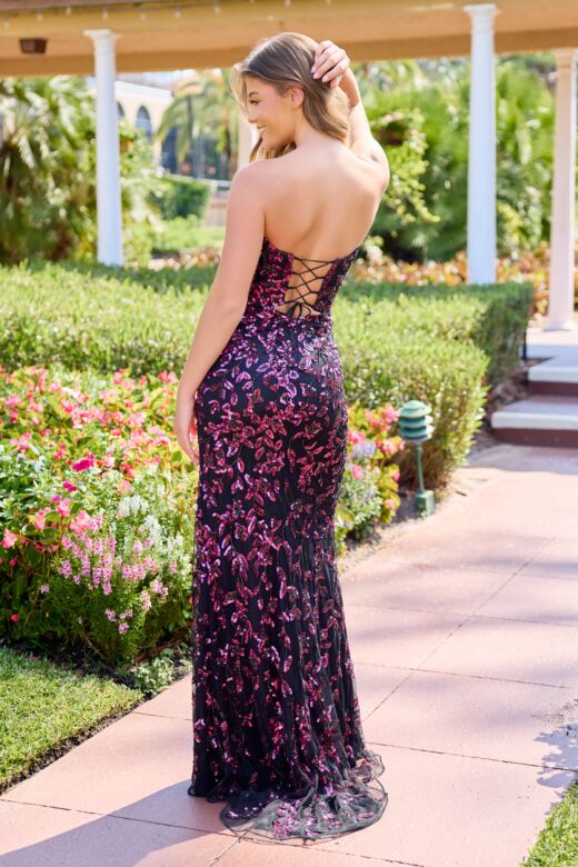 Primavera Couture 4504 Lace-Up Back Fitted Cutout Dress