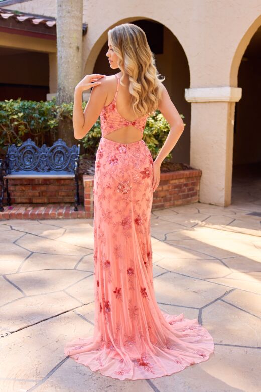 Primavera Couture 4539 Corset Bodice Cutout Back Dress