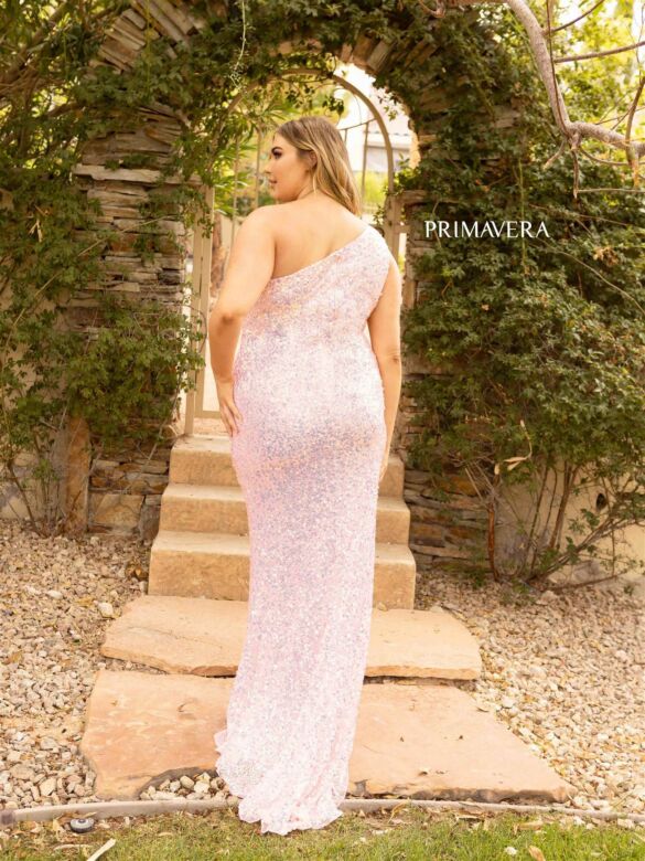 Primavera Couture 14004 Sleeveless One-Shoulder Sequin Dress