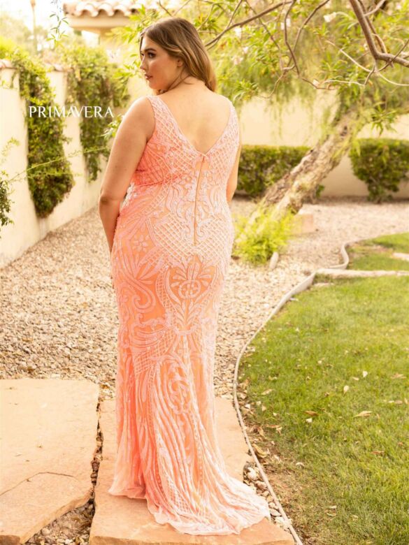 Primavera Couture 14008 V-Neck Sleeveless Beaded Dress