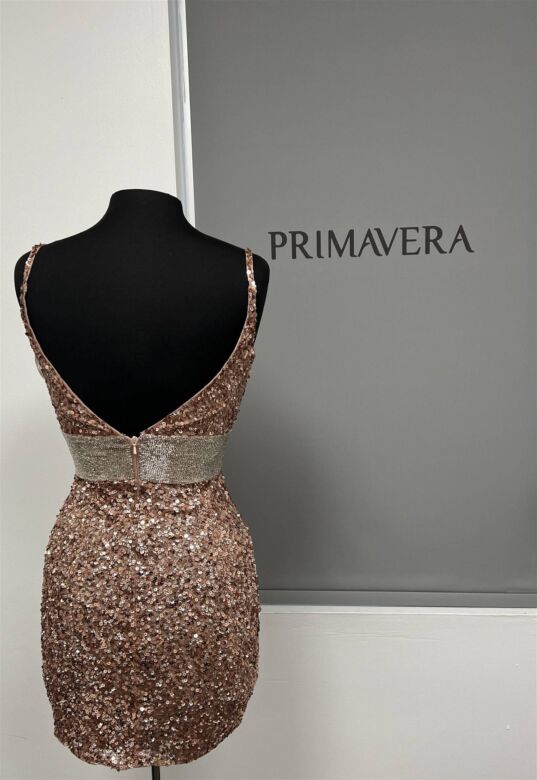 Primavera Couture 3872 Spaghetti Straps Sequin Dress