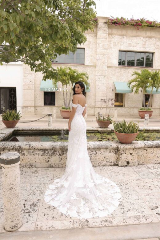 Primavera Couture 11104 Off The Shoulder Embroidered Wedding Gown