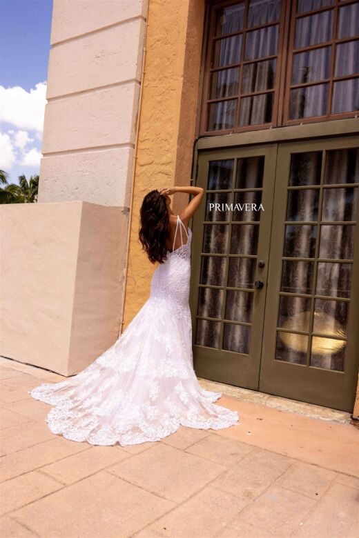 Primavera Couture 11105 Petal Train Strappy Back Bridal Gown