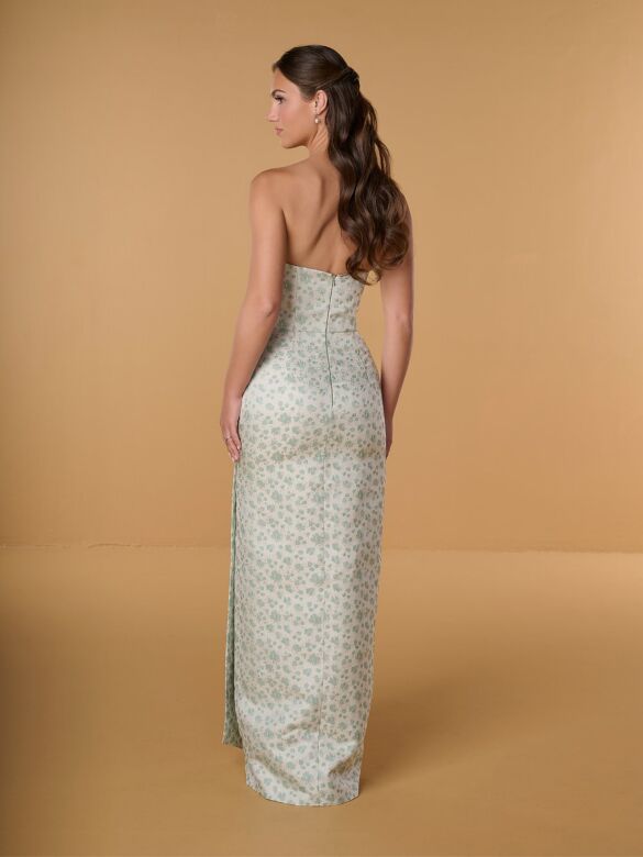 Christina Wu 22295 Bow Accent Novelty Jacquard Bridesmaid Dress