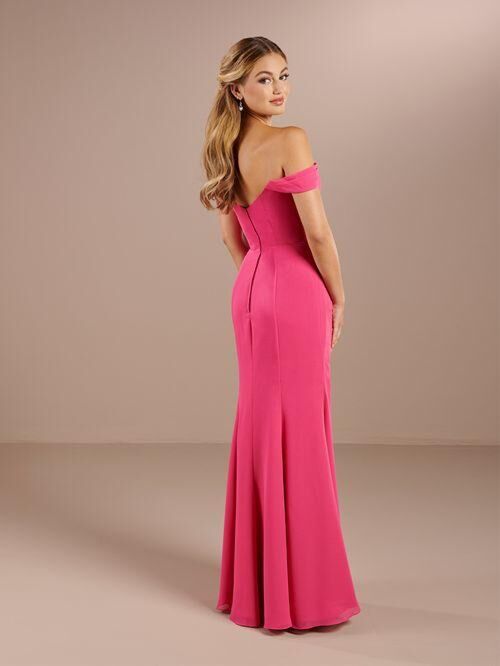 Christina Wu 22193 Slit Skirt Off The Shoulder Bridesmaid Dress