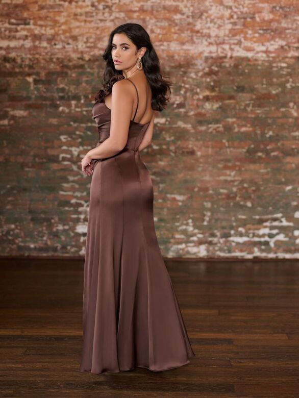 Christina Wu 22242 Draped Bodice Applique Strap Bridesmaid Dress