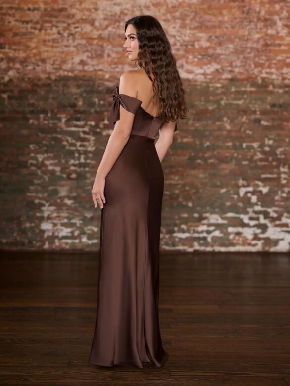 Christina Wu 22247 Bow Strap Straight Neck Bridesmaid Dress