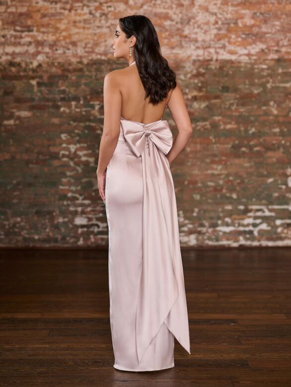 Christina Wu 22248 Halter Neck Back Bow Bridesmaid Dress