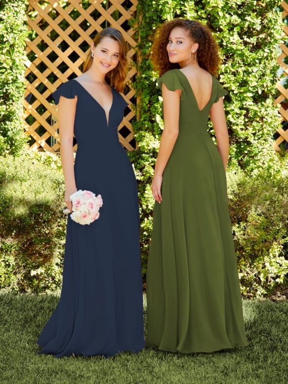 Christina Wu 22057 Flutter Sleeve Bridesmaid Dress