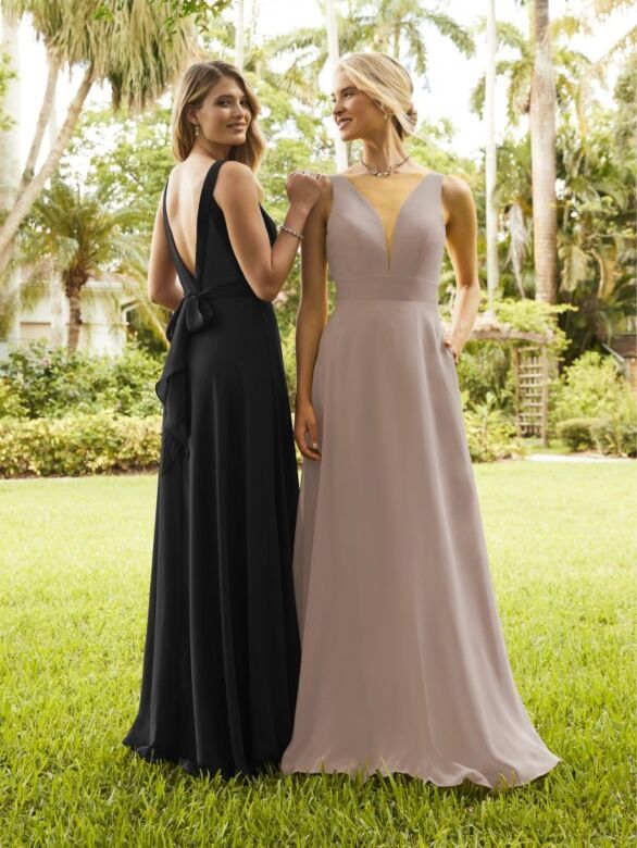 Christina Wu 22101 Back Bow Plunging Neck Bridesmaid Dress