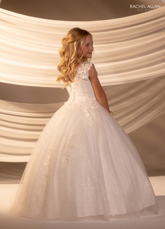 Rachel Allan RB9184 Scoop Neckline Illusion Strap Flower Girl Dress