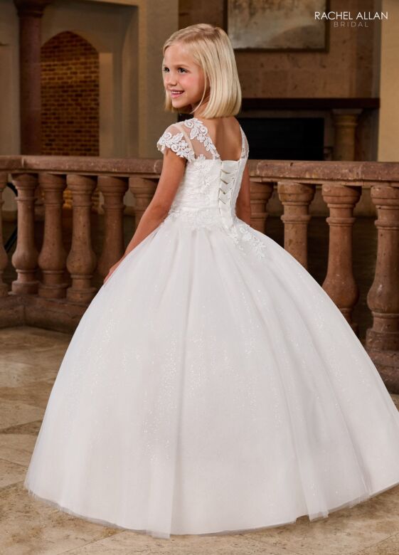 Rachel Allan RB9171 Cap Sleeves Illusion Neckline Dress
