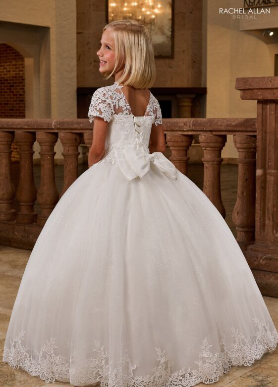 Rachel Allan RB9174 Lace Bodice Short Sleeves Dress