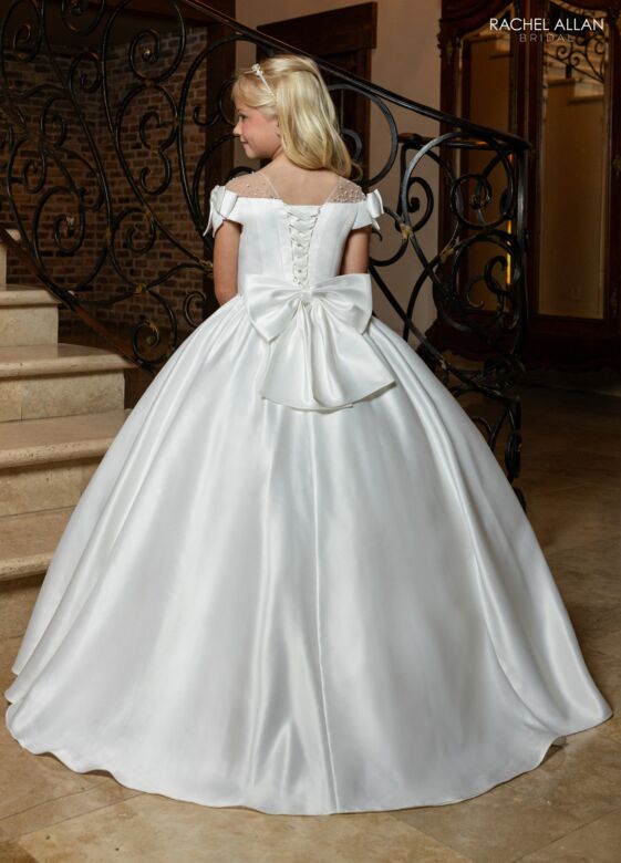 Rachel Allan RB9191 Bow Sleeve Illusion Neck Dress