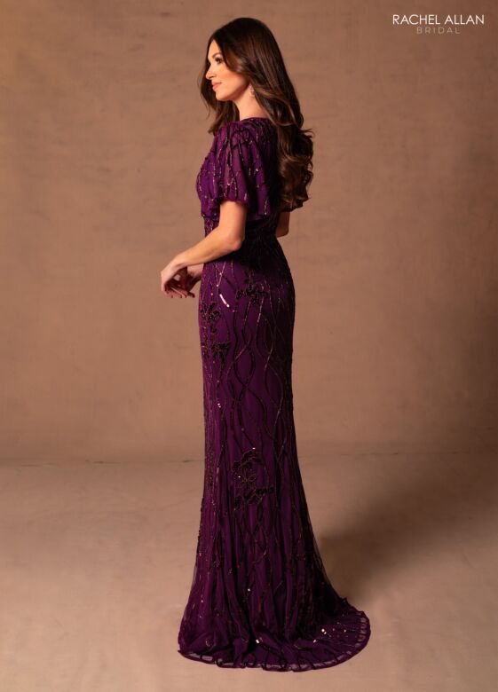 Rachel Allan RB8179 Rhinestone-Embellished Scoop Neckline Dress